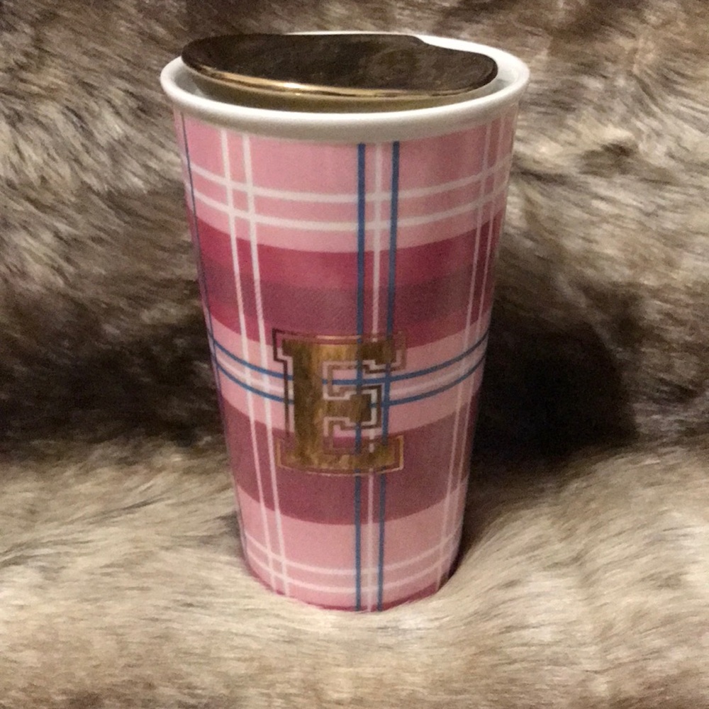 Pink Initial E travel mug Coffee mug